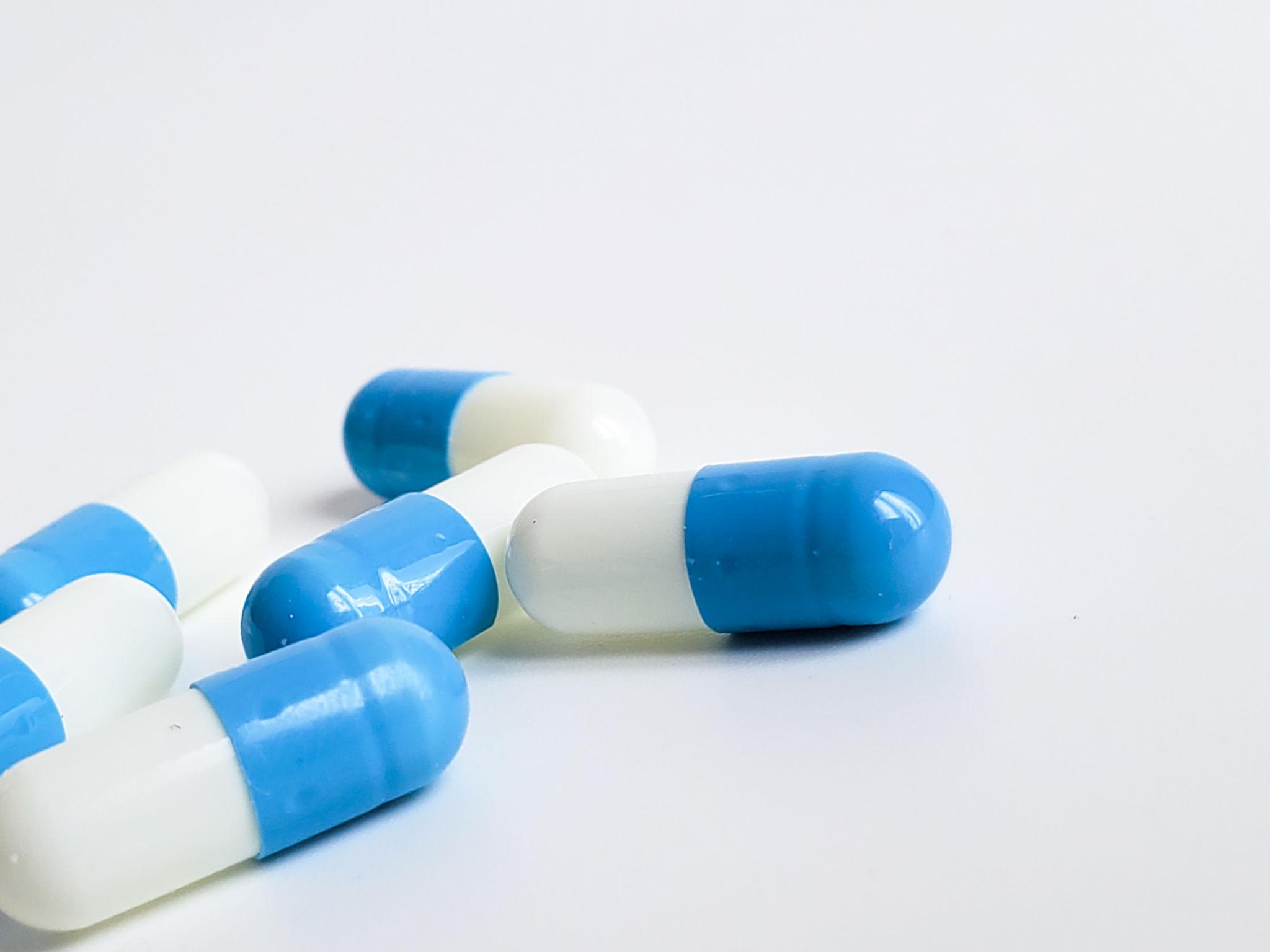 Close-up of pharmaceutical capsules